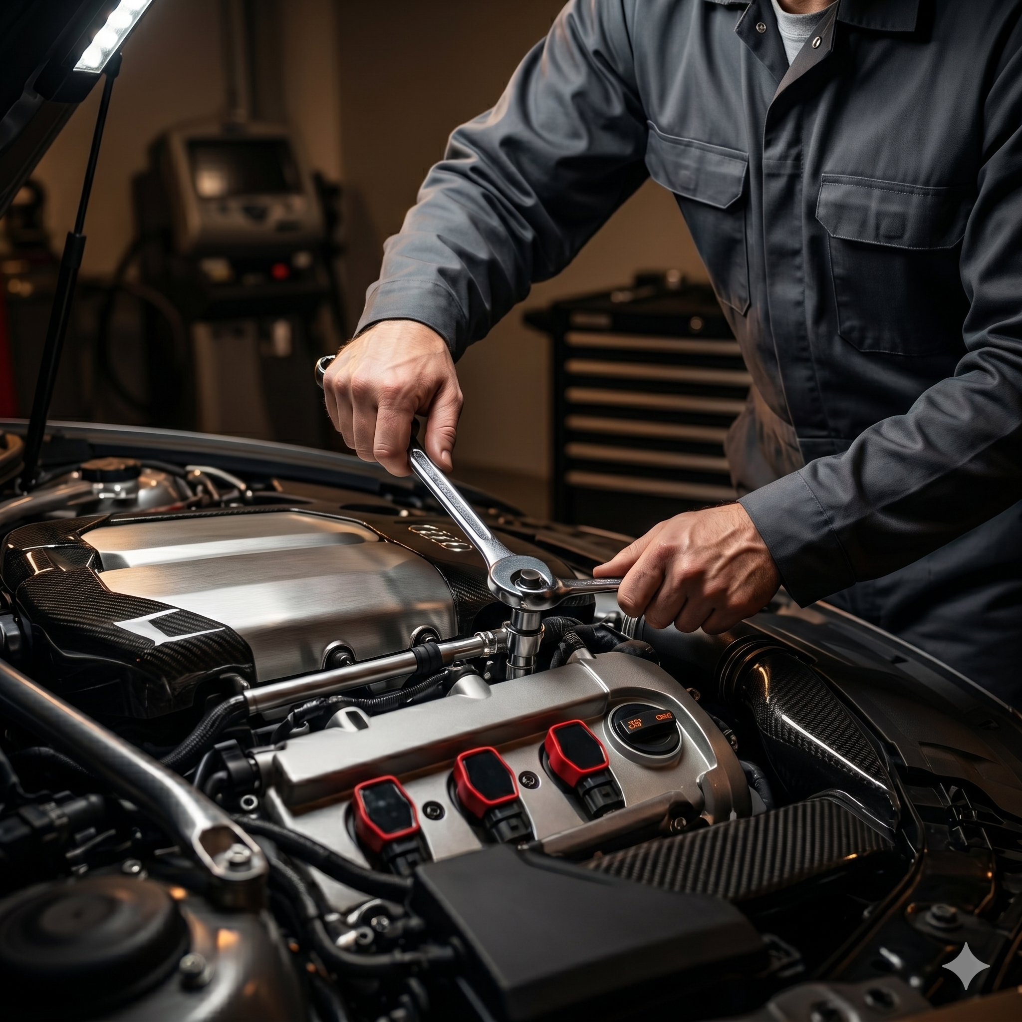 Hypermile technician working on a car